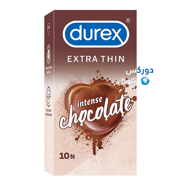 تصویر بسته‌بندی کاندوم بسیار نازک دورکس مدل intense chocolate بسته ۱۰ عددی با رایحه شکلات