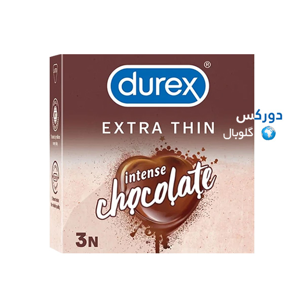 تصویر بسته‌بندی کاندوم بسیار نازک دورکس مدل intense chocolate بسته 3 عددی با رایحه شکلات