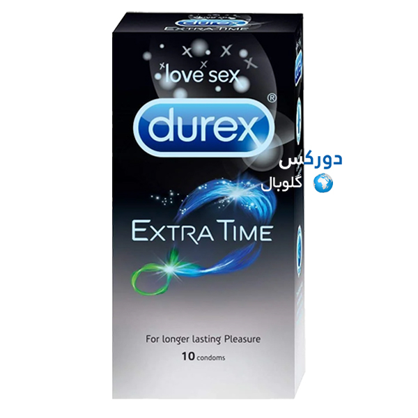 تصویر بسته‌بندی کاندوم دورکس مدل Extra Time بسته 10 عددی با خاصیت تأخیر در انزال