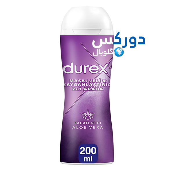 تصویر لوبریکانت دوکاره ماساژ و روان‌کننده پایه آب دورکس مدل Aloe Vera حجم ۲۰۰ میلی‌لیتر قابل استفاده برای ماساژ بدن و روان‌سازی رابطه، با عصاره آلوئه‌ورا و فرمول پایه‌آبی، ملایم و بدون رنگ